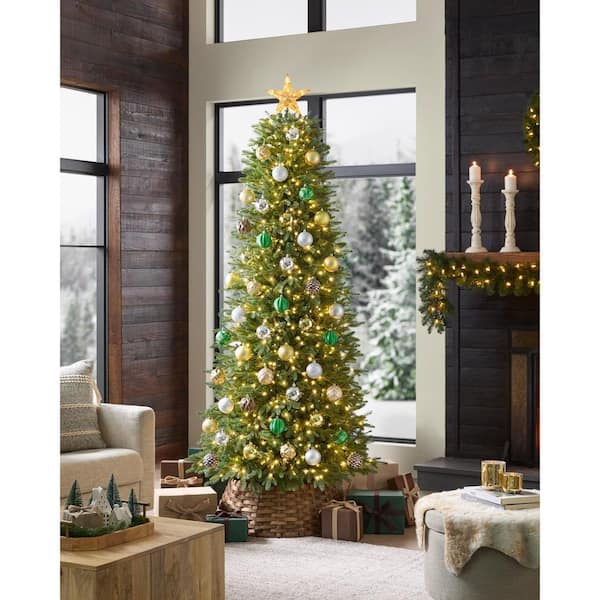 Home Accents Holiday 7.5 ft. Jackson Noble Fir Slim LED Pre-Lit Artificial Christmas Tree T22