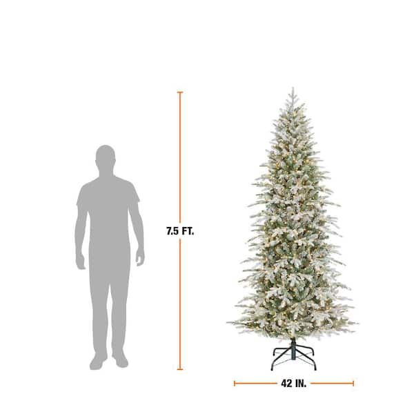 Home Decorators Collection 7.5 ft. Grand Duchess Twinkling Balsam Fir Slim Flocked LED Pre-Lit Artificial Christmas Tree T25F