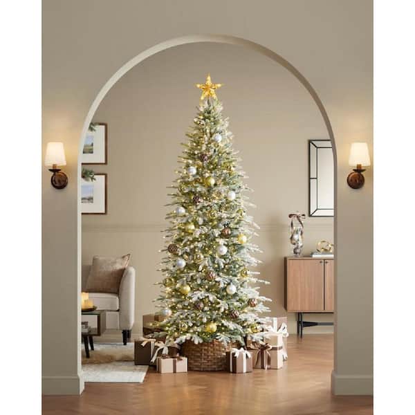 Home Decorators Collection 7.5 ft. Grand Duchess Twinkling Balsam Fir Slim Flocked LED Pre-Lit Artificial Christmas Tree T25F