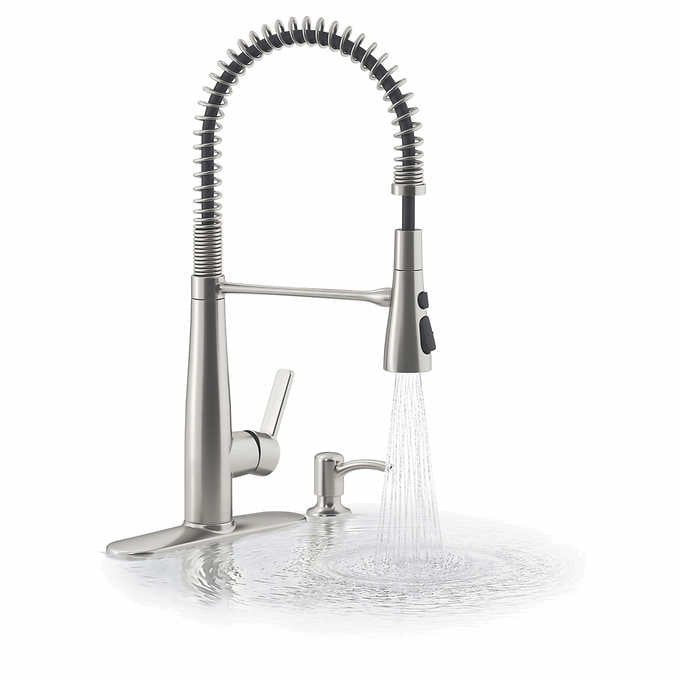Kohler Semi-Professional Kitchen Faucet, Matte Black, with Soap Dispenser - Retail $259