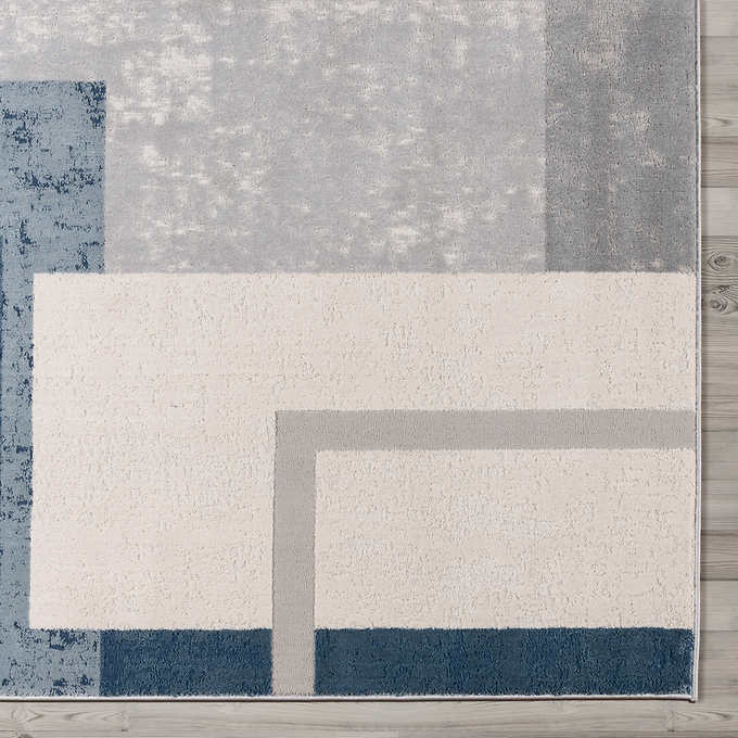 NEW - Costco - Eden Rug Collection, Abstract Geo Blue 7'10" x 10' - Retail $299