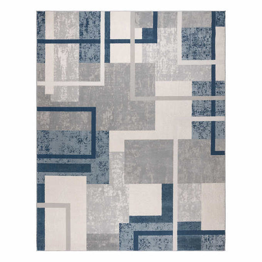 NEW - Costco - Eden Rug Collection, Abstract Geo Blue 7'10" x 10' - Retail $299