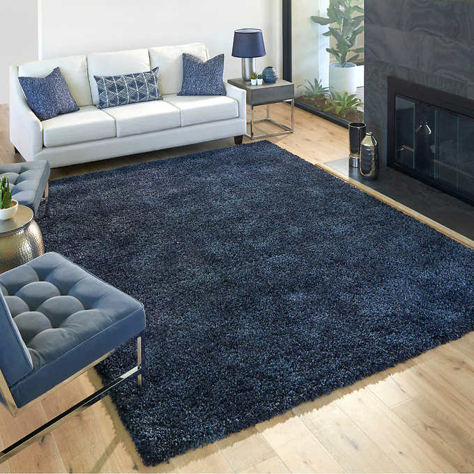 NEW - Costco - Thomasville Marketplace Luxury Shag Rugs Blue 6'6" x 9'6" - Retail $229
