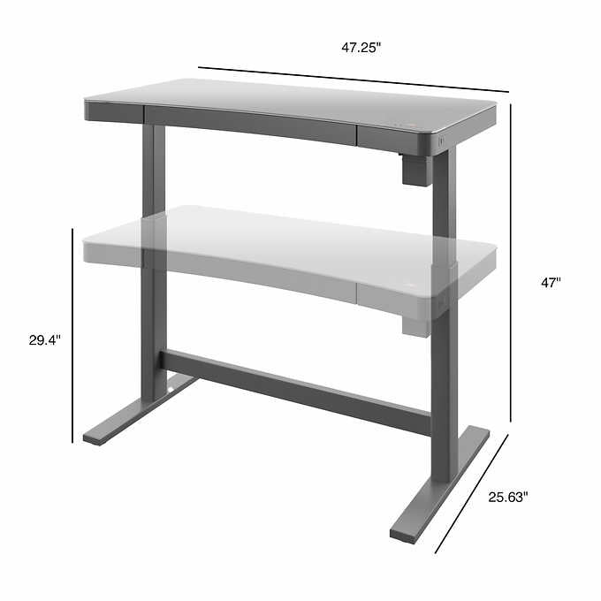 Costco - Tresanti GRAY 47" Adjustable Height Desk - Retail $349