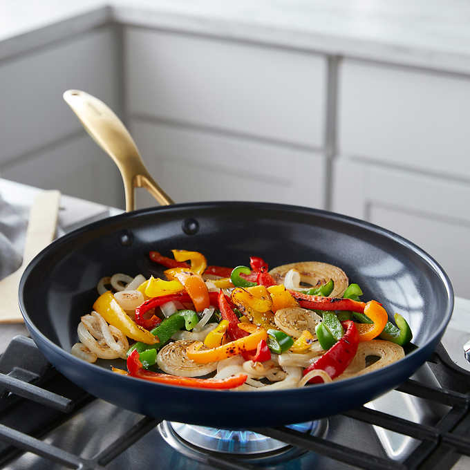 NEW - Costco - GreenPan Jewel 3-piece Ceramic Non-Stick Skillet Set - Retail $64