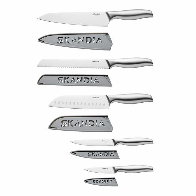 NEW - Skandia 5-piece Stainless Steel Cutlery Set with Blade Guards - Retail $24