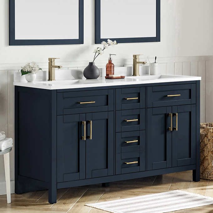 NEW - OVE Decors 60" Lakeview Bath Vanity in Blue - Retail $1529