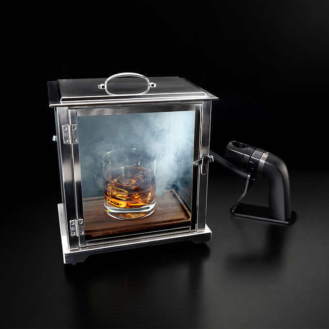 NEW - Crafthouse by Fortessa Glass Smoking Box with Handheld Smoker - Retail $245