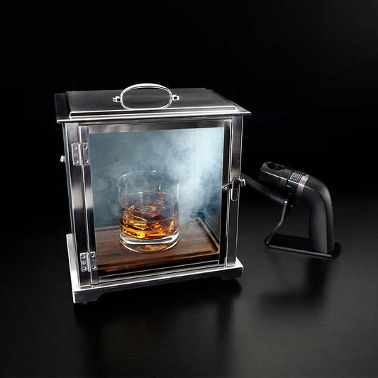NEW - Crafthouse by Fortessa Glass Smoking Box with Handheld Smoker - Retail $245