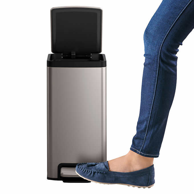 NEW - Kohler 6L Stainless Steel Step Trash Bin, 2-pack