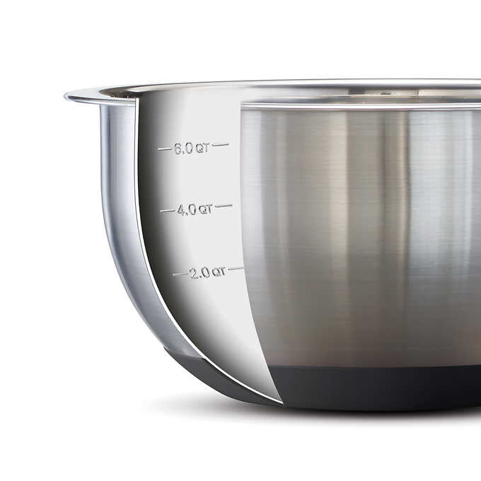 Tramontina Stainless Steel Mixing Bowls with Lids, Gray, 14 piece - Retail $37
