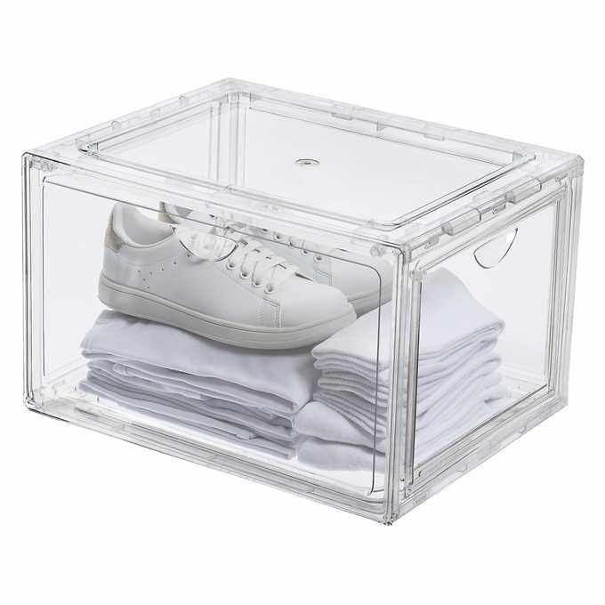 Stackable Shoebox & Organizer, 4-Pack