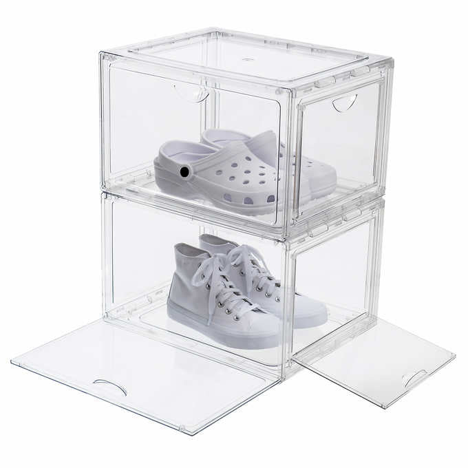 Stackable Shoebox & Organizer, 4-Pack