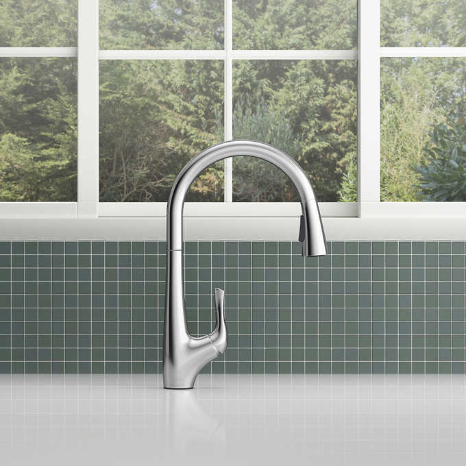 NEW - Kohler Bevin - Chrome - Pull-Down Kitchen Faucet