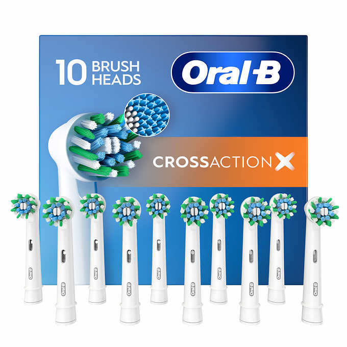 NEW - Oral-B Cross Action Replacement Electric Toothbrush Heads, 10-count
