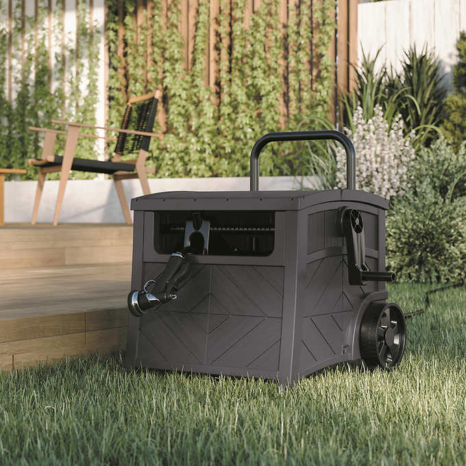 NEW  - Suncast Smart Tube Hose Hideaway with Brass Connections