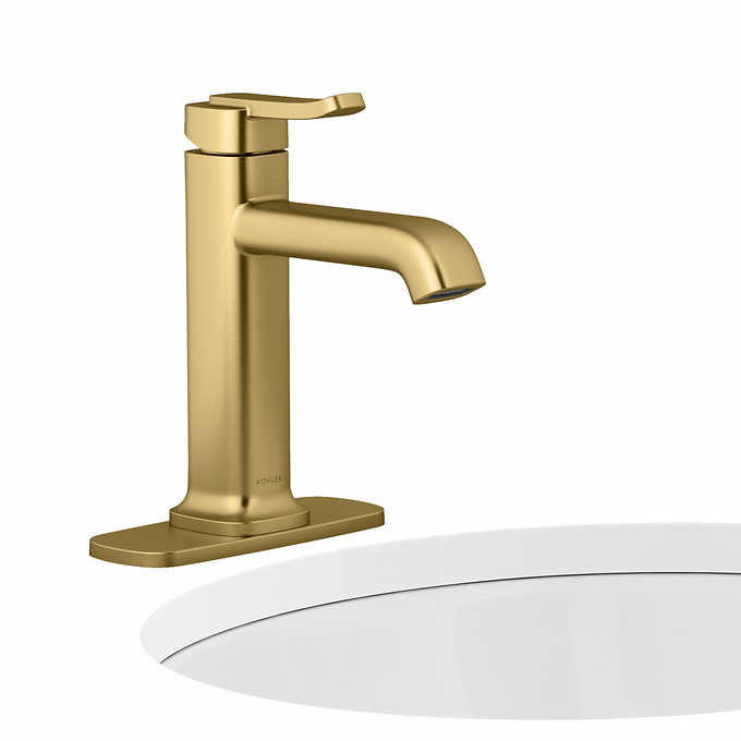 NEW - Kohler Cordate Gold Single-handle Bathroom Faucet
