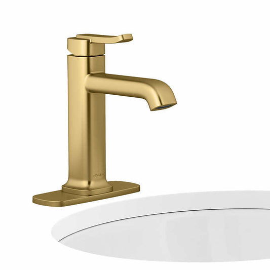 NEW - Kohler Cordate Gold Single-handle Bathroom Faucet
