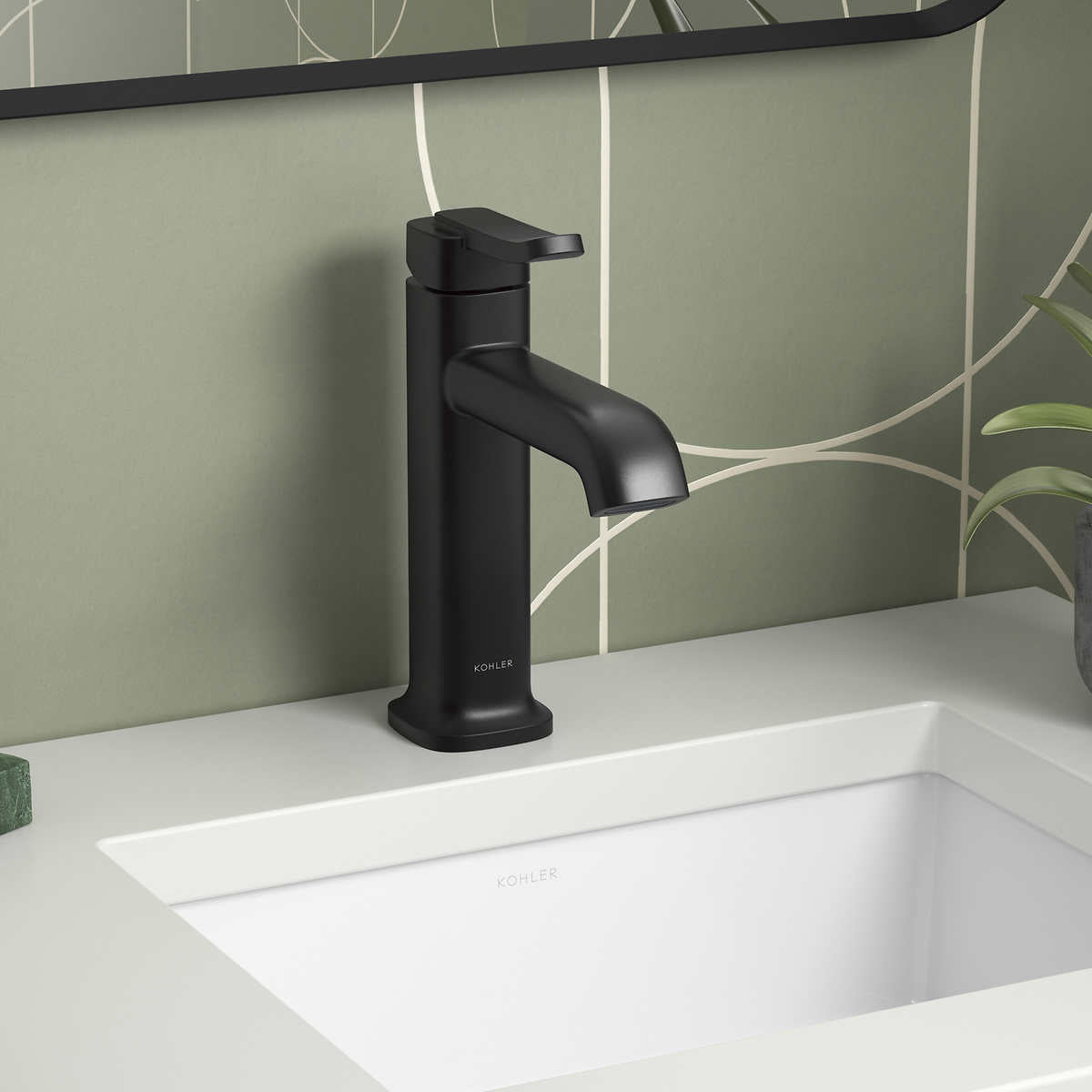 NEW - Kohler Cordate Matte Black Single-handle Bathroom Faucet