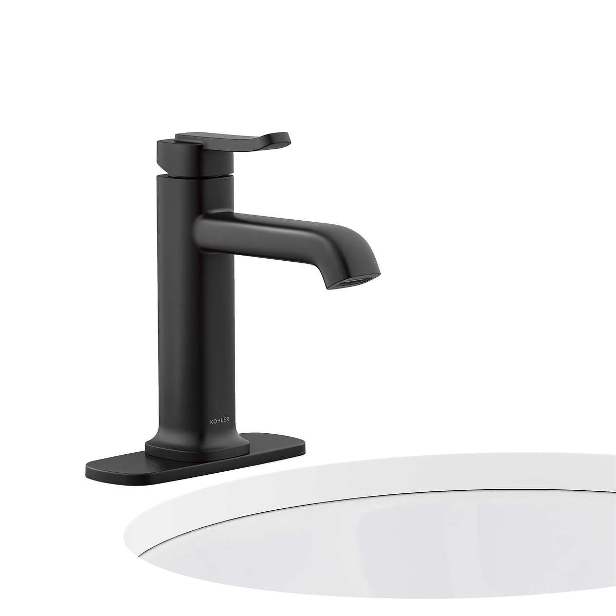 NEW - Kohler Cordate Matte Black Single-handle Bathroom Faucet