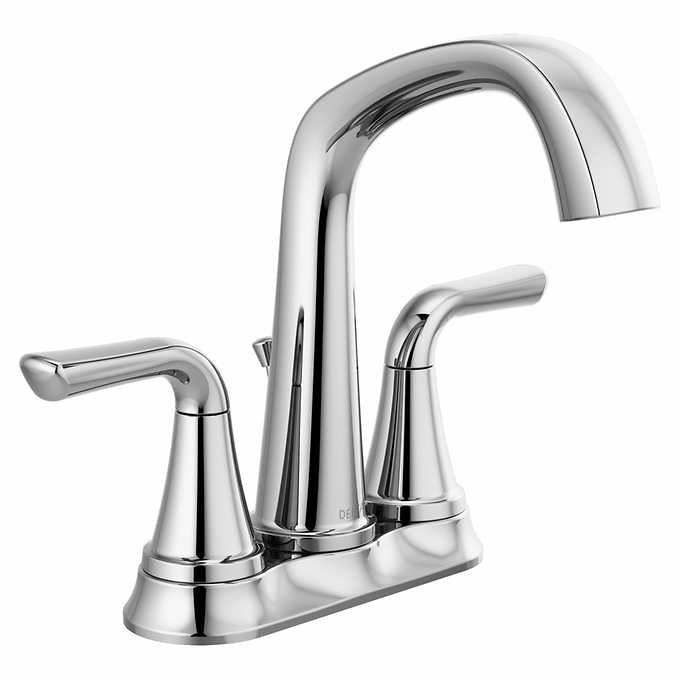 NEW - Delta Larkin Two Handle Centerset Bathroom Faucet - Retail $94