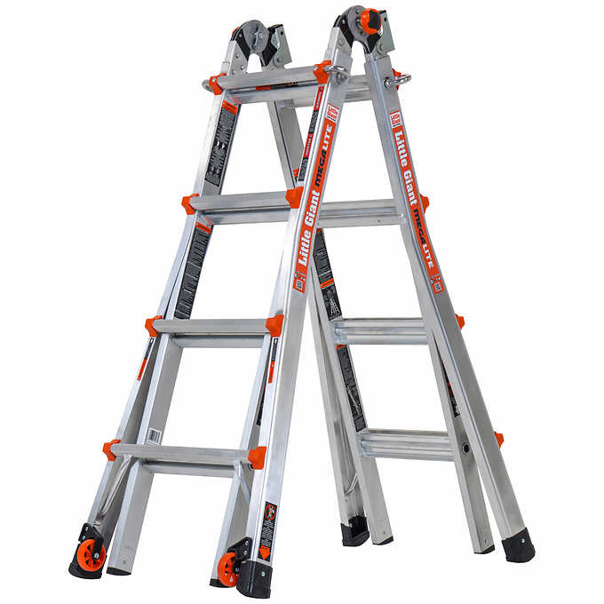 Little Giant MegaLite 17 Ladder with Tip & Glide Wheels - Retail $244