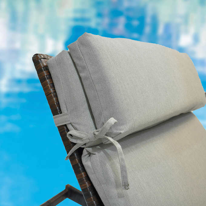 NEW - Peak Season Gray Outdoor Chaise Cushion, 2-pack - Retail $219