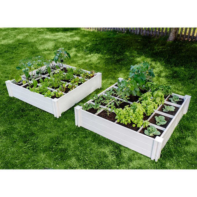 Vita 4ftx4ftx11in Modular Vinyl Garden with Planting Grid 2-pack - Retail $104