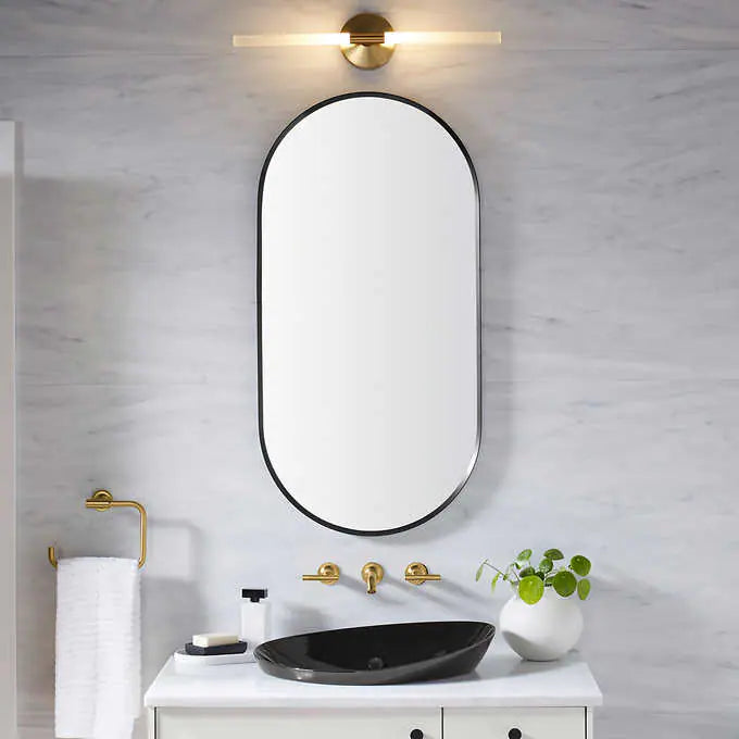 Kohler Orime 20" x 40" Capsule Framed Mirror - Matte Black