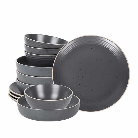 Stone + Lain Lauren 12-piece Stoneware Dinnerware Set - Retail $59