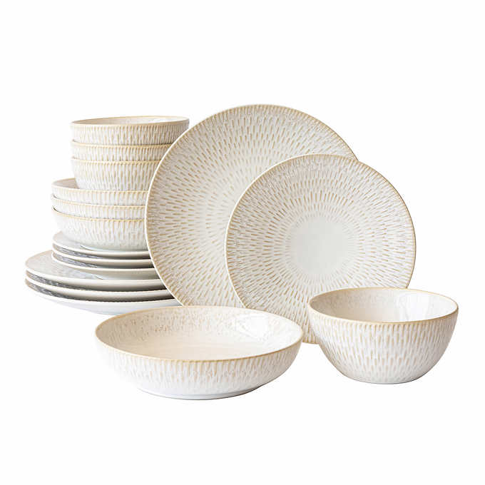 NEW - over&back Ivory WESTPOINT 16-piece Dinnerware Set - Retail $55