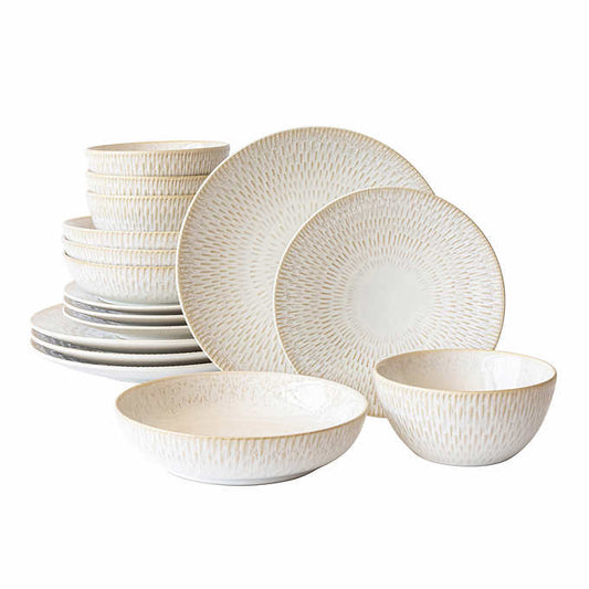 NEW - over&back Ivory WESTPOINT 16-piece Dinnerware Set - Retail $55