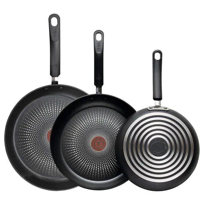 NEW - T-FAL 3PC FRY PAN SET - Retail $29