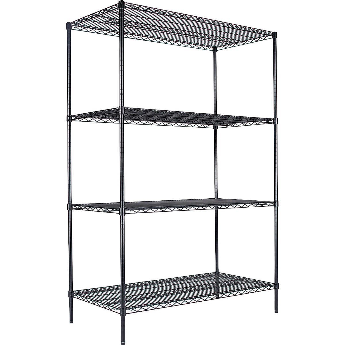 NEW - Costco - Alera 4-Shelf Industrial Wire Shelving Unit, 48"W x 72"H x 24"D, Black Anthracite - Retail $129