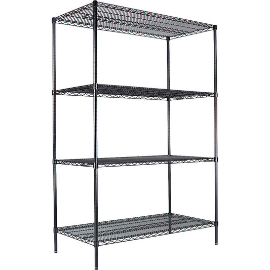 NEW - Costco - Alera 4-Shelf Industrial Wire Shelving Unit, 48"W x 72"H x 24"D, Black Anthracite - Retail $129