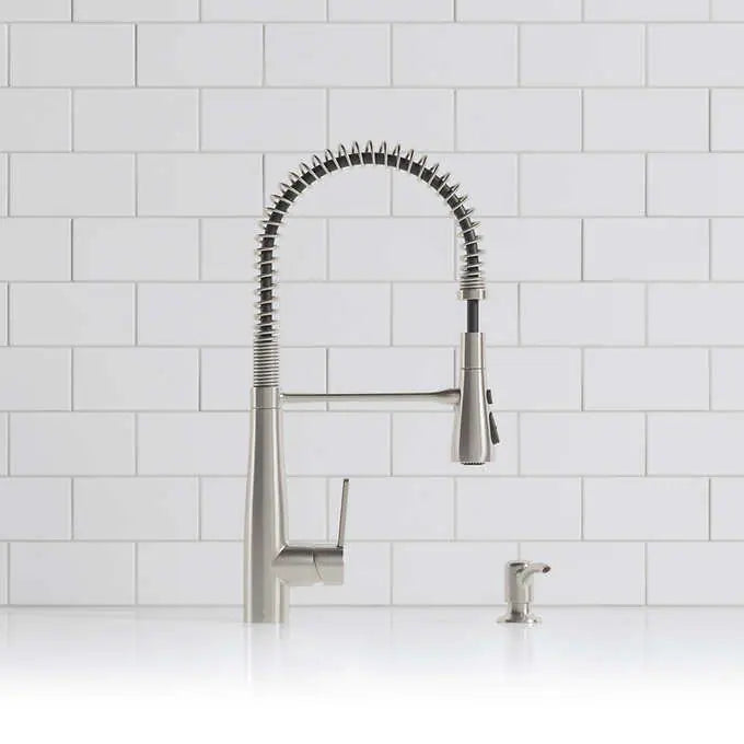 Kohler Semi-Professional Kitchen Faucet, Matte Black, with Soap Dispenser - Retail $259