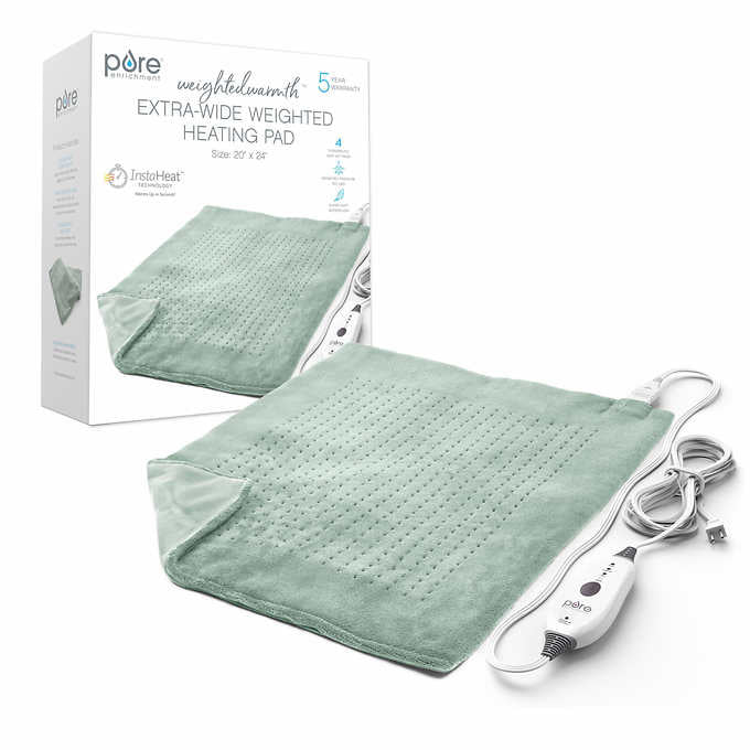 NEW - Pure Enrichment Weighted Warmth, Extra-Wide Weighted Heating Pad - Retail $44