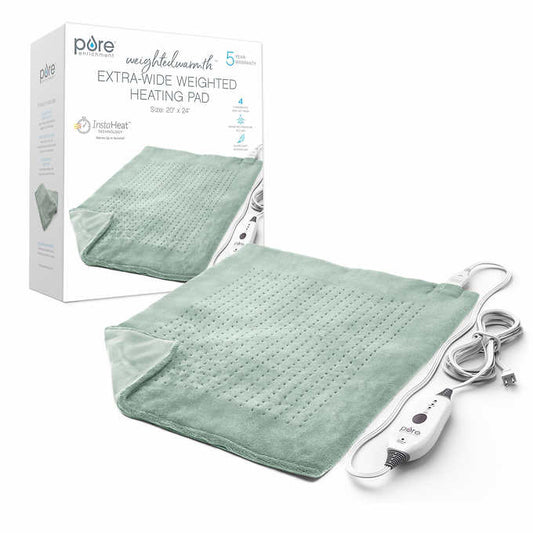 NEW - Pure Enrichment Weighted Warmth, Extra-Wide Weighted Heating Pad - Retail $44