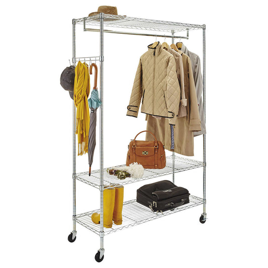 NEW - Alera Wire Garment Rack with Casters 48" x 18" x 75" NSF - Retail $139