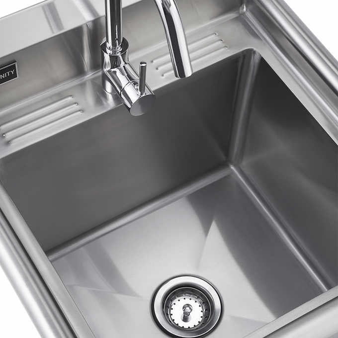 TRINITY Stainless Steel Utility Sink with Faucet - Retail $289