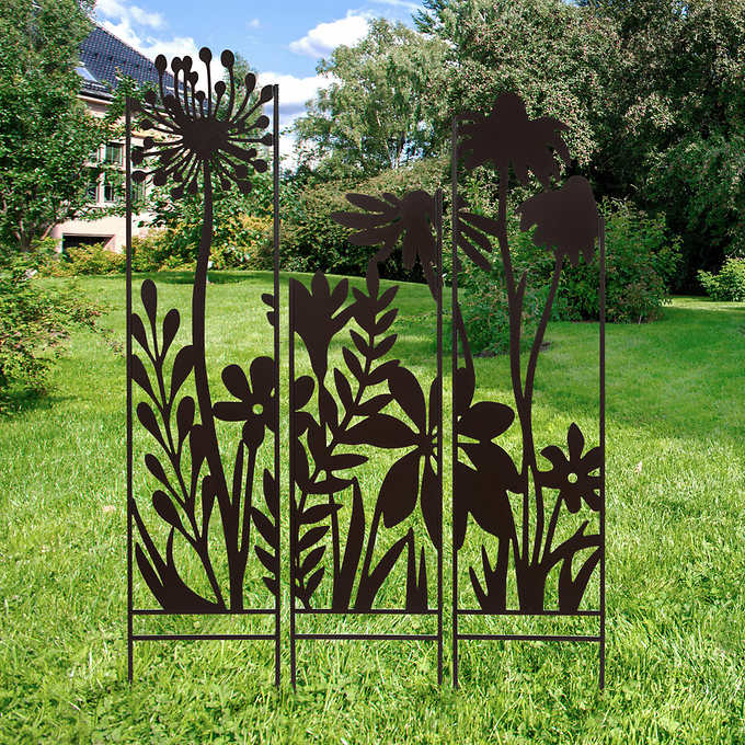 Costco -  3-Panel Garden Mural Stakes - Retail $114