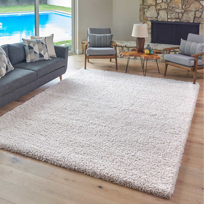 NEW - Costco - Thomasville Marketplace Luxury Shag Rugs, Tan, 9' 5" x 13' - Retail $499