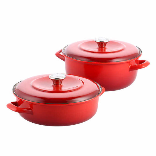 NEW - Costco - Merten & Storck 5.3-quart Enameled Iron Dutch Oven and 4-quart Casserole, 2-pack - Retail $129