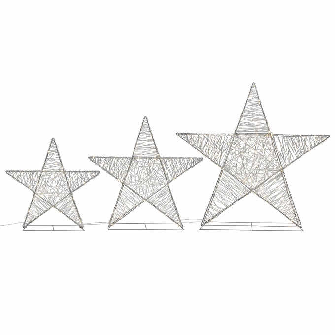 NEW - Costco - LED Stars 3-piece Set - Retail $49.97