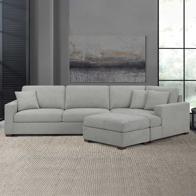 Costco - Thomasville Ezra Fabric Sectional with Ottoman - Retail $1799