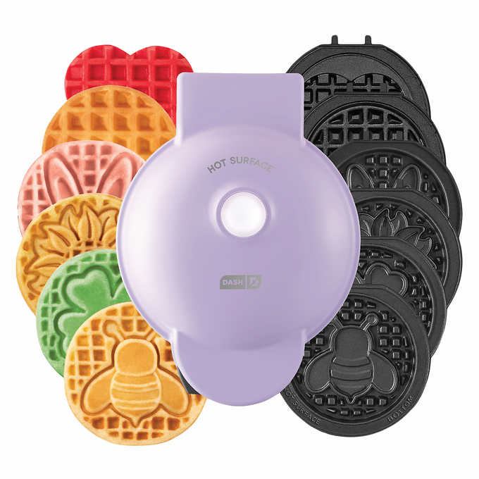 NEW - Dash Multi-Plate Mini Waffle Maker with Removable Plates - Retail $29