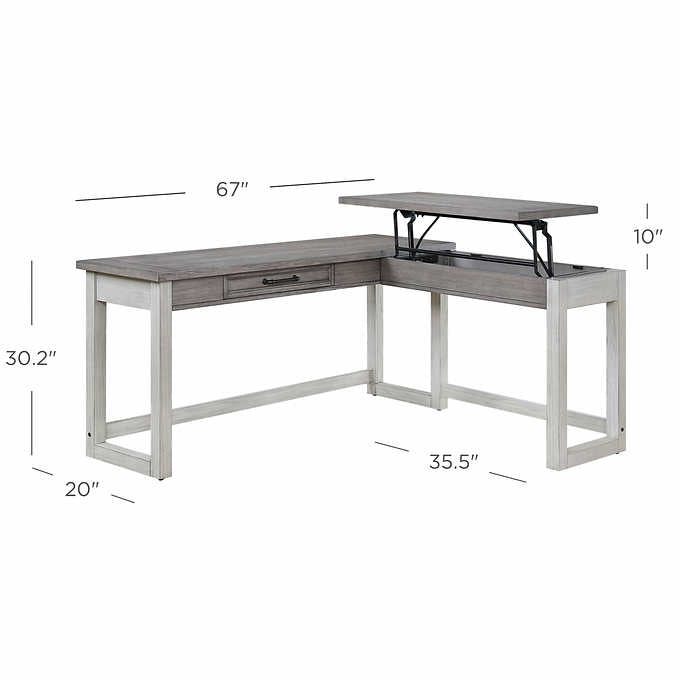 NEW - Costco - Evelyn Mae Corner Desk with Lift - Retail $379