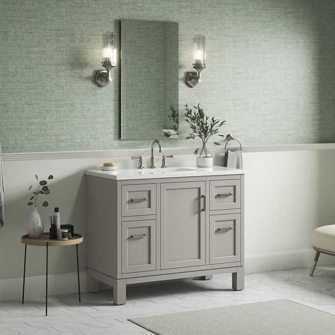 NEW - Costco - Kohler Tellin 42" Bath Vanity in Gray - Retail $1399