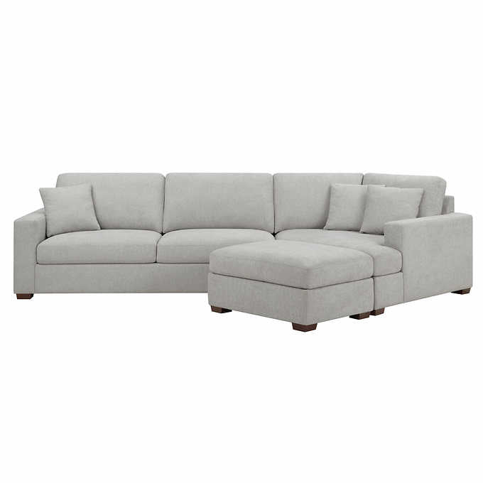Costco - Thomasville Ezra Fabric Sectional with Ottoman - Retail $1799