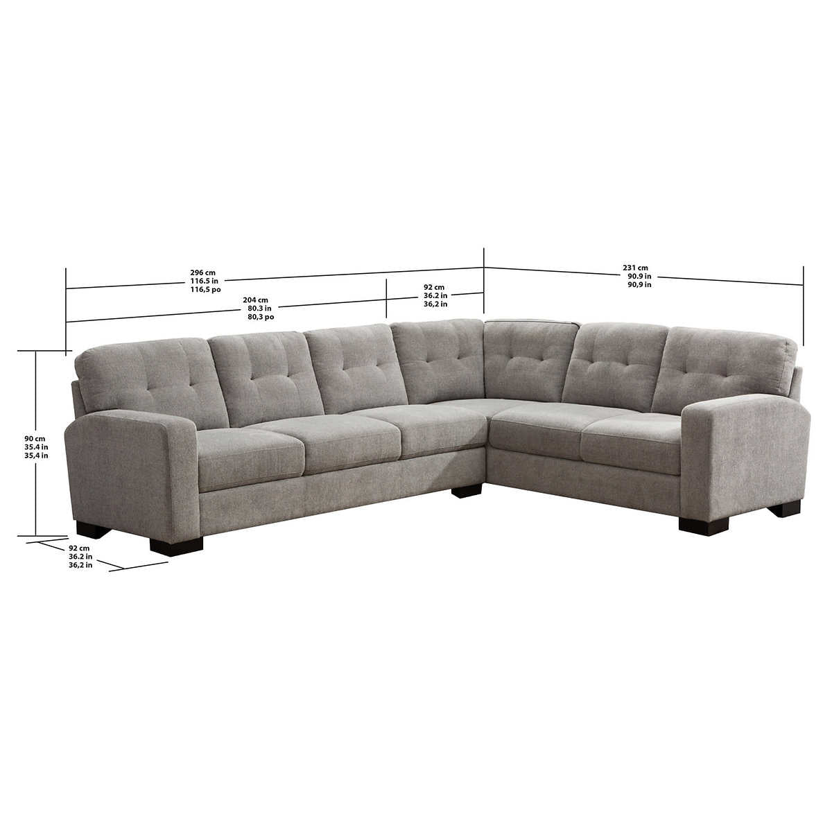 Costco - Annadale Fabric Sectional - Retail $1499